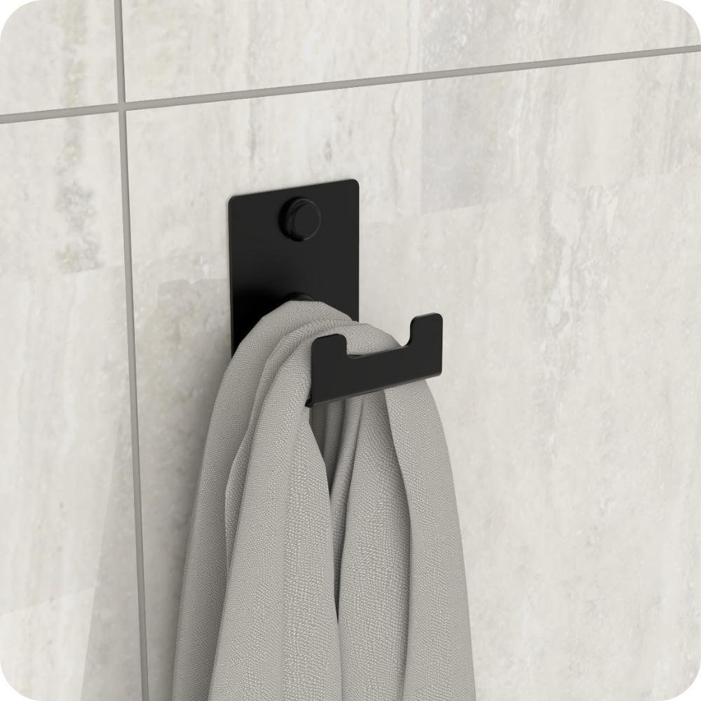 Kit Acessórios Para Banheiro Preto Fosco 6 Peças Elg - 7