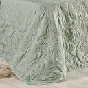 Ver imagem 2 de Cobre Leito King Melody Dupla Face Bordado 180 Fios 5 Peças - Verde Malva