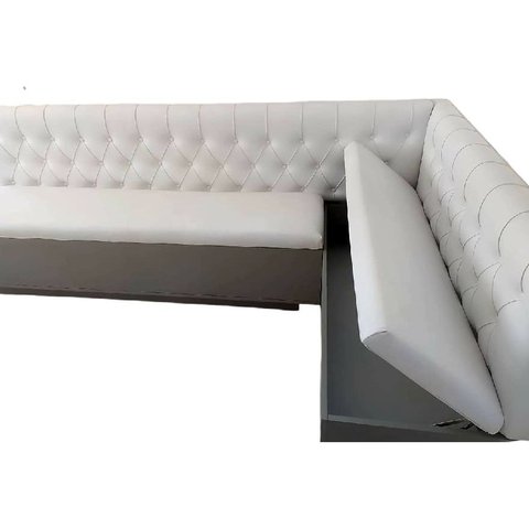 - Canto Alemão Branco Base MDF L 1,50 x 2,00cm com Baú o Rei Das Poltronas Canto Alemão