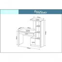 Ver imagem 2 de Escrivaninha Estante com 2 Portas e Gaveta Rústico