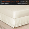 Saia pra Cama King Size Algodao em Ponto Palito Percal 180 Fio Luxo:bege - 2