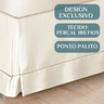 Saia pra Cama King Size Algodao em Ponto Palito Percal 180 Fio Luxo:bege - 3