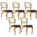 Ver imagem 1 de Kit 5 Cadeiras para Sala de Jantar Cozinha Estofada e Tela Mariah L02 Linho Cinza Escuro - Lyam Deco
