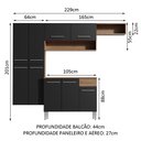 Ver imagem 3 de Cozinha Completa Madesa Emilly Fit com Armário, Balcão e Paneleiro Suspenso Rustic/Preto Cor:Rustic/