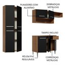 Ver imagem 4 de Cozinha Completa Madesa Emilly Fit com Armário, Balcão e Paneleiro Suspenso Rustic/Preto Cor:Rustic/