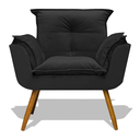 Ver imagem 2 de Kit 2 Poltronas Decorativa para Sala de Estar Opala Suede - Ssx Multicoisas - Preto