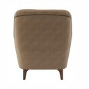Ver imagem 5 de 02 Poltronas Decorativas em Veludo Bege com Tachas e Pés de Madeira Maciça Shaula Harmônica Mó