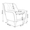 02 Poltronas Decorativas em Veludo Bege com Tachas e Pés de Madeira Maciça Shaula Harmônica Mó - 6