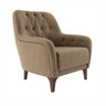 02 Poltronas Decorativas em Veludo Bege com Tachas e Pés de Madeira Maciça Shaula Harmônica Mó - 2