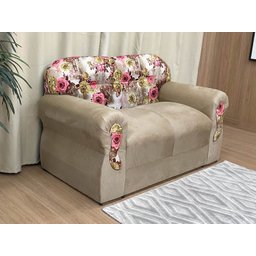 Sofá 2 e 3 Lugares Bege com Floral 607/66 Viena - 2