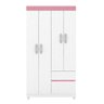 Guarda Roupa 4 Portas Com Pés Lótus Branco Rosa Flex 42060 - 8
