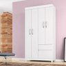 Guarda Roupa 4 Portas Com Pés Lótus Branco Rosa Flex 42060 - 3