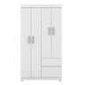 Guarda Roupa 4 Portas Com Pés Lótus Branco Rosa Flex 42060 - 4