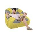 Ver imagem 3 de Kit 02 Poltrona Paloma Escritório Sala Pé Plástico Suede Amarelo e Suede Cinza - Dominic Decor