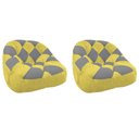 Ver imagem 1 de Kit 02 Poltrona Paloma Escritório Sala Pé Plástico Suede Amarelo e Suede Cinza - Dominic Decor