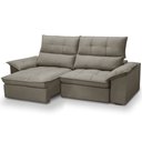 Ver imagem 1 de Sofá 3 Lugares Retrátil Reclinável para Sala 230cm Giotto F04 Veludo Marrom Claro - Lyam Decor