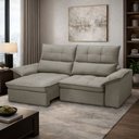 Ver imagem 3 de Sofá 3 Lugares Retrátil Reclinável para Sala 230cm Giotto F04 Veludo Marrom Claro - Lyam Decor