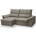 Ver imagem 1 de Sofá 3 Lugares Retrátil Reclinável para Sala 230cm Giotto F04 Veludo Marrom Claro - Lyam Decor