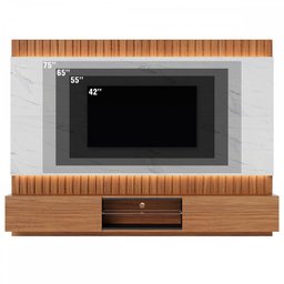 Estante para TV Até 75 Polegadas Búzios 2 Portas 1 Prateleira Noce Milano/Preto Fosco/Calacatta - Co - 2
