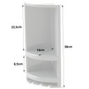 Ver imagem 2 de Suporte de Canto Cantoneira Porta Shampoo Branco + Kit para Banheiro Redondo 5 Pçs Branco
