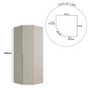 Ver imagem 3 de Guarda Roupa Bend Canto 45º Mdf 91x240cm Abertura Direita Grigio C850