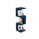 Ver imagem 2 de Prateleira de Canto Lyra 3 Nichos Decorativos Azul para Sala Quarto Livros