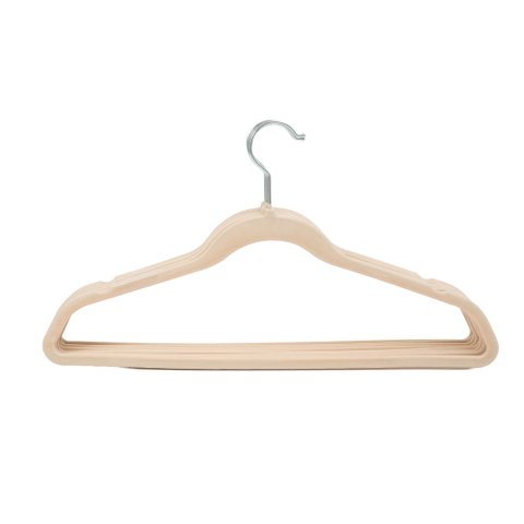 Conjunto de cabides de veludo bege 8pcs - Oikos