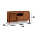 Ver imagem 2 de Rack Hanover 2 Portas Madeira 1 Gaveta Pés Luis Xv 75 X 150 X 40 (a X L X P)