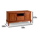 Ver imagem 3 de Rack para TV até 60 Polegadas 2 Portas 1 Gaveta 150cm Pés Luis Xv em Madeira + Nicho