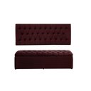Ver imagem 1 de Kit Cabeceira e Calçadeira Imperatriz 100 cm Suede Bordô