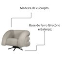 Ver imagem 6 de Poltrona Decorativa Micheli Base Giratória e Balanço Veludo Cor:marfim