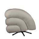 Ver imagem 2 de Poltrona Decorativa Micheli Base Giratória e Balanço Veludo Cor:marfim
