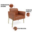 Ver mais imagens de Sofá Namoradeira e 2 Poltronas Pé de Ferro Dourado Marisa Corano Nozes D03 - D'Rossi