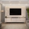 Bancada e Painel para Tv 75" Celine Off White Dj Móveis - 2