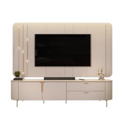 Bancada e Painel para Tv 75" Celine Off White Dj Móveis - 3