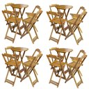 Ver imagem 1 de Kit 4 Jogos de Mesa Bistrô de Madeira com 4 Cadeiras Dobrável Ideal para Bar e Restaurante Mel