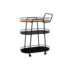 Carrinho Adega Bar Aurora Drinks Aparador Decorativo Studio Metal Madeira Carrinho Aurora Preto