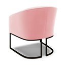 Ver imagem 5 de Kit 2 Poltronas Stella Suede Base Industrial Preto - D’Rossi Rosa Bebê