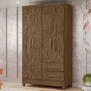 Ver imagem 2 de Guarda Roupa Solteiro Chile 4p 103 Cm Castanho Wood Moval