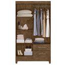 Ver imagem 3 de Guarda Roupa Solteiro Chile 4p 103 Cm Castanho Wood Moval