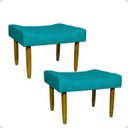 Ver imagem 1 de Kit 2 Puff Decorativo Confortável Retangular para Sala Recepção Quarto Requinte Suede Cores Pé Palit