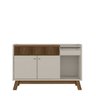 Aparador Buffet Bar 0,87 X 1,33 com 2 Portas 1 Gaveta Lucca Freijo/off White - Edecasamoveis - 1