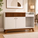 Ver imagem 3 de Aparador Buffet Bar 0,87 x 1,33 com 2 Portas 1 Gaveta Lucca Freijo Off White