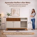 Ver imagem 2 de Aparador Buffet Bar 0,87 x 1,33 com 2 Portas 1 Gaveta Lucca Freijo Off White