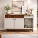 Ver imagem 6 de Aparador Buffet Bar 0,87 x 1,33 com 2 Portas 1 Gaveta Lucca Freijo Off White