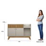 Aparador Buffet Bar 0,87 X 1,33 com 2 Portas 1 Gaveta Lucca Freijo/off White - Edecasamoveis - 7