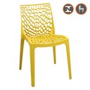 Ver imagem 2 de Kit 4 Cadeiras Empilhável Inmetro Gruvyer Fratini Polipropileno Amarelo Capacidade Suporta 182 Kg