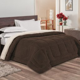 Coberdrom Casal Queen Dupla Face Marrom - 1