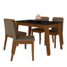 Mesa com 4 Cadeiras Argélia Freijó/preto/capuccino - M.a Freijó/preto/capuccino - 1