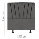 Ver imagem 3 de Cabeceira Estofada Cama Box Casal Bélgica 140cm Courino:cinza Escuro